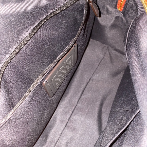 Coach Khaki & Neon Orange Bennett Crossbody Bag - Picture 6 of 11